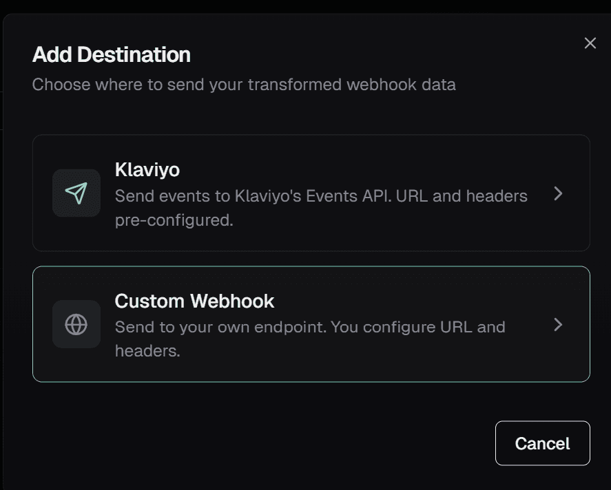 Add Destination